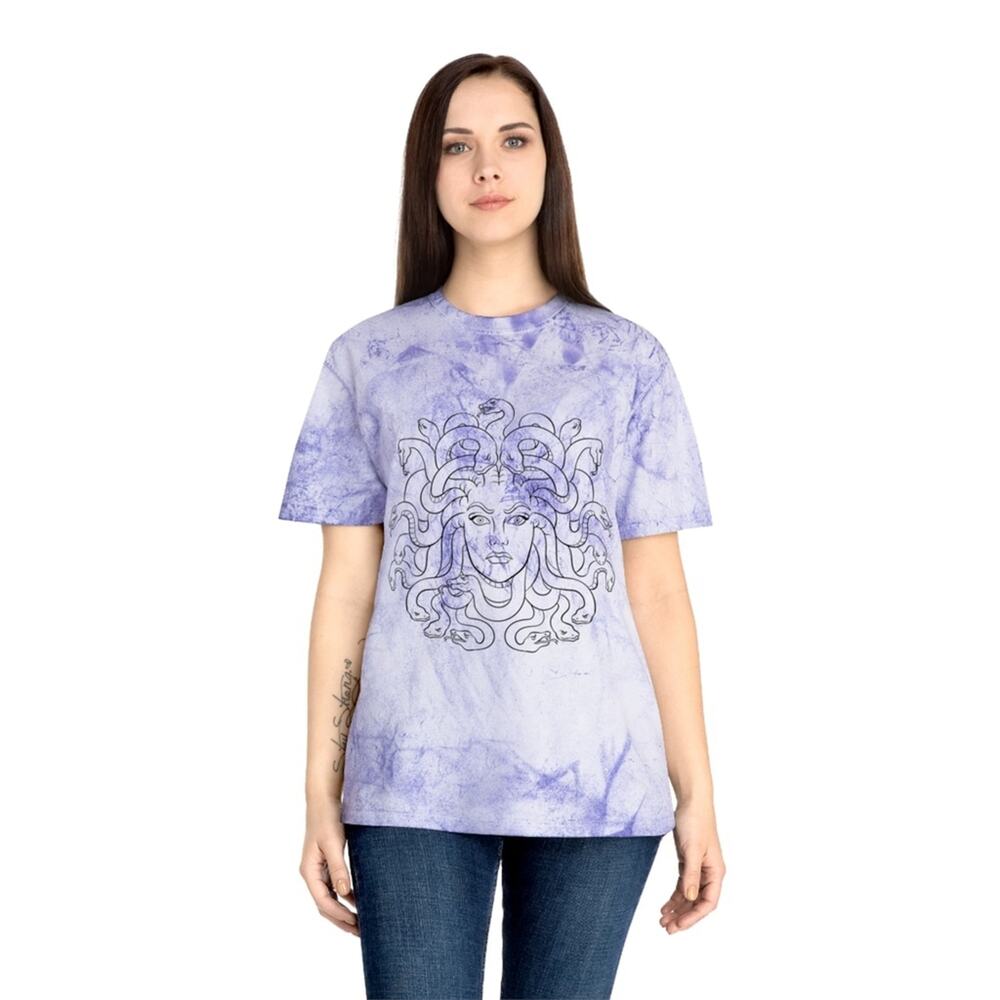 Medusa Graphic Tee Purple Marble Tie-Dye Unisex T-Shirt Size 2X